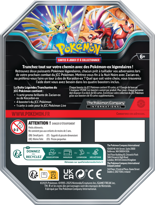 Pokemon Boîte Légendes Tranchantes Zacian EX (FR)