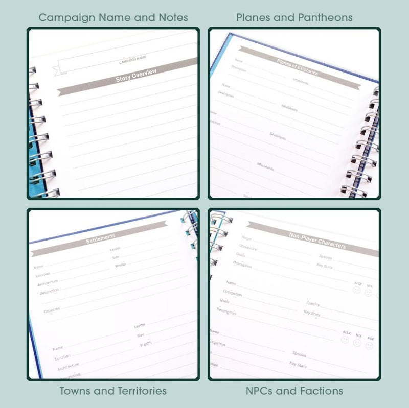 Roll & Play - Carnet de Quêtes pour Maître du Jeu de DnD Bleu (Anglais)