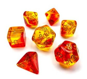 Chessex: Gemini 7-Die Set Translucent Red-Yellow/Gold
