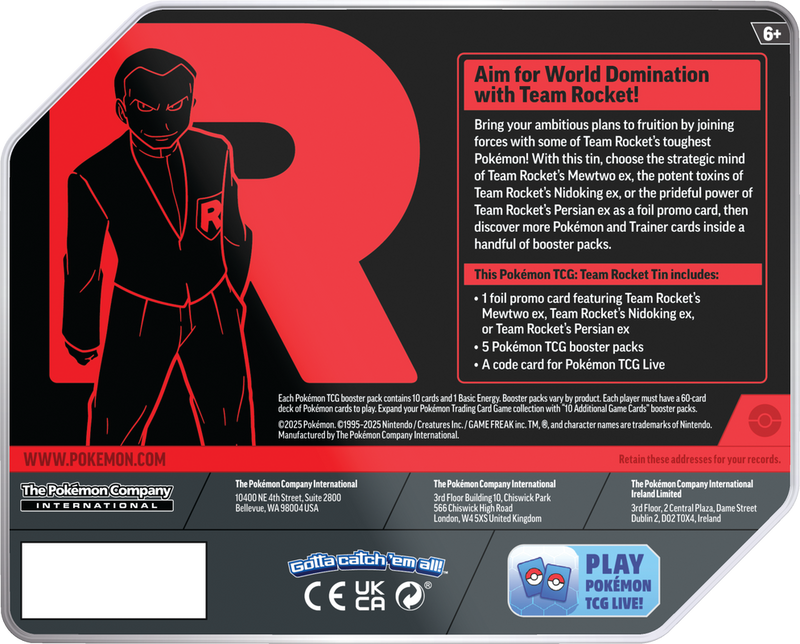 Pokemon Team Rocket Tin Persian (Anglais)
