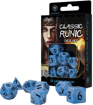 Jeu de dés runiques classiques : Glacier/Noir
