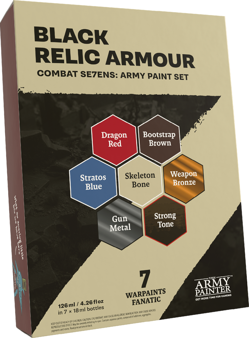 Army Painter - Combat Se7ens: Black Relic Armour Paint Set