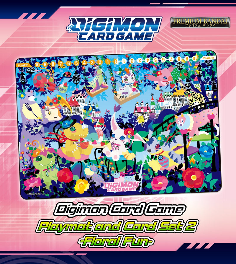Digimon Playmat and Card Set 2 - Floral Fun