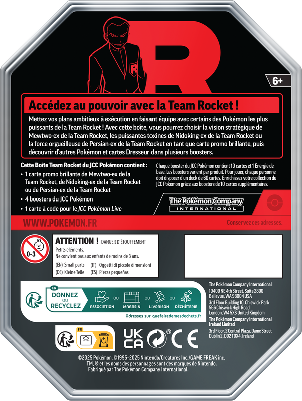 Pokemon Team Rocket Tin Mewtwo (FR)