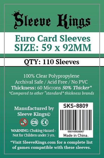 SK Euro Sleeves 59mm x 92mm 110ct