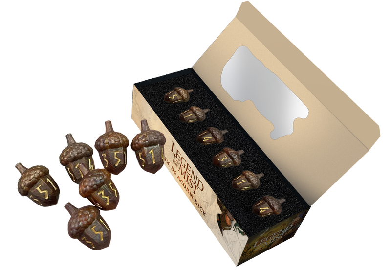 Legend in the Mist Resin D6 Acorn Dice Set