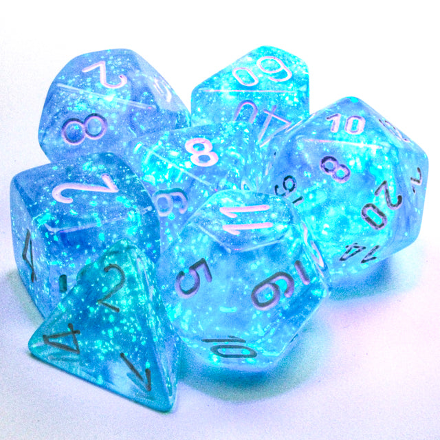 Chessex: Borealis 7-Die Set Sky Vlue/White Luminary