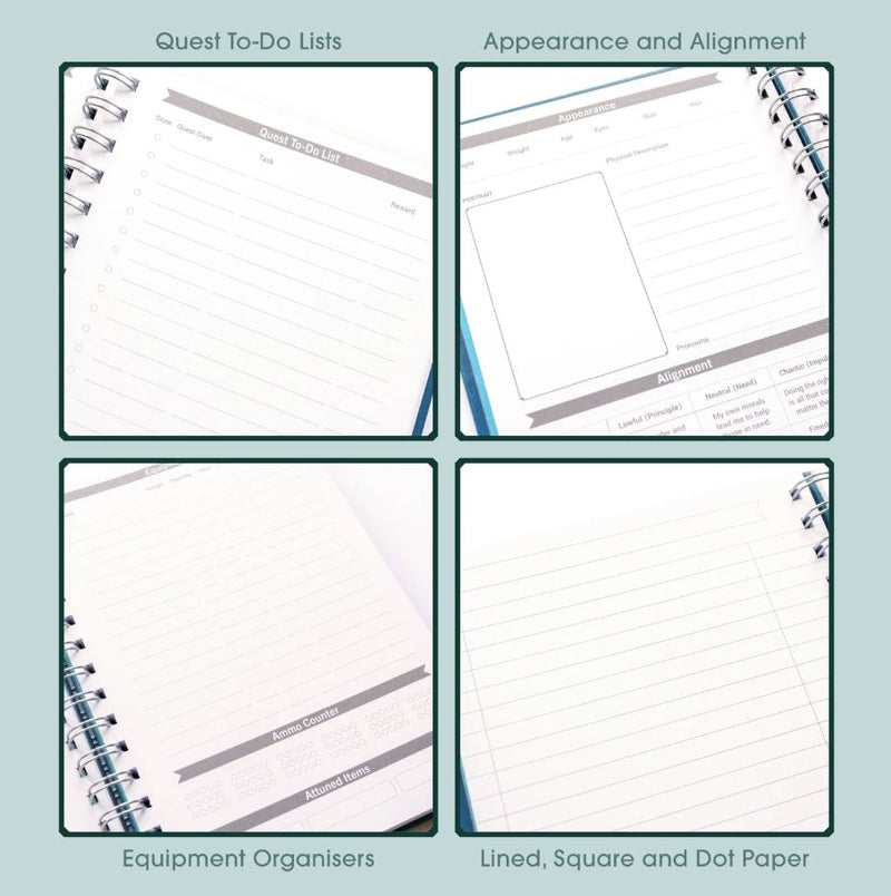 Roll & Play - DnD Character Quest Notebook Heroic Blue