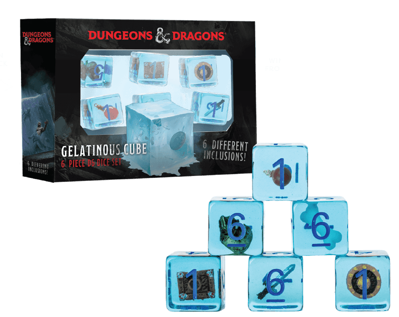 DND Gelatinous Cube 6 Piece D6 Dice Set