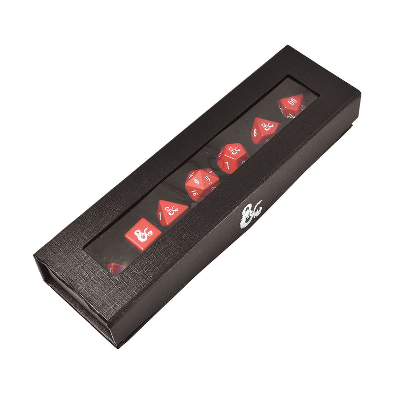 UP Dice Heavy Metal DND 7-Die Set Red/White