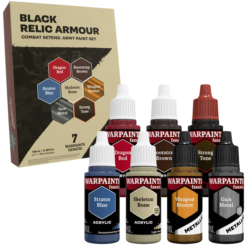 Army Painter - Combat Se7ens: Black Relic Armour Paint Set