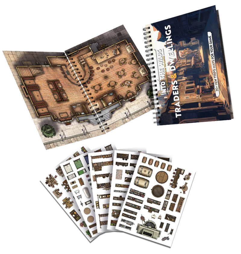 Into the Wilds Battlemap Books: Traders and Dwellings