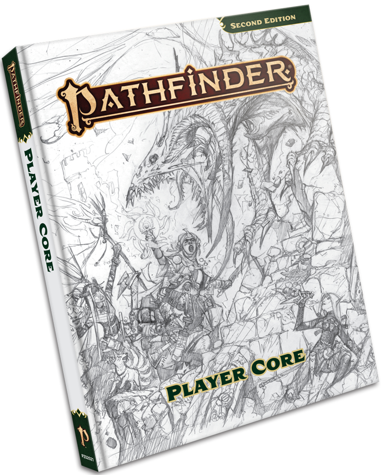 Pathfinder 2E Remastered Player Core Sketch Cover Hardcover