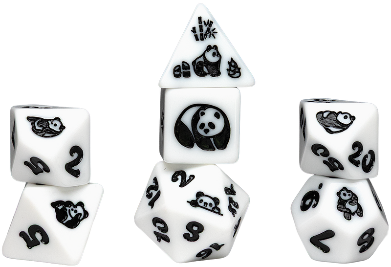 Sirius Dice: Animals Moon Panda 7-Die Set