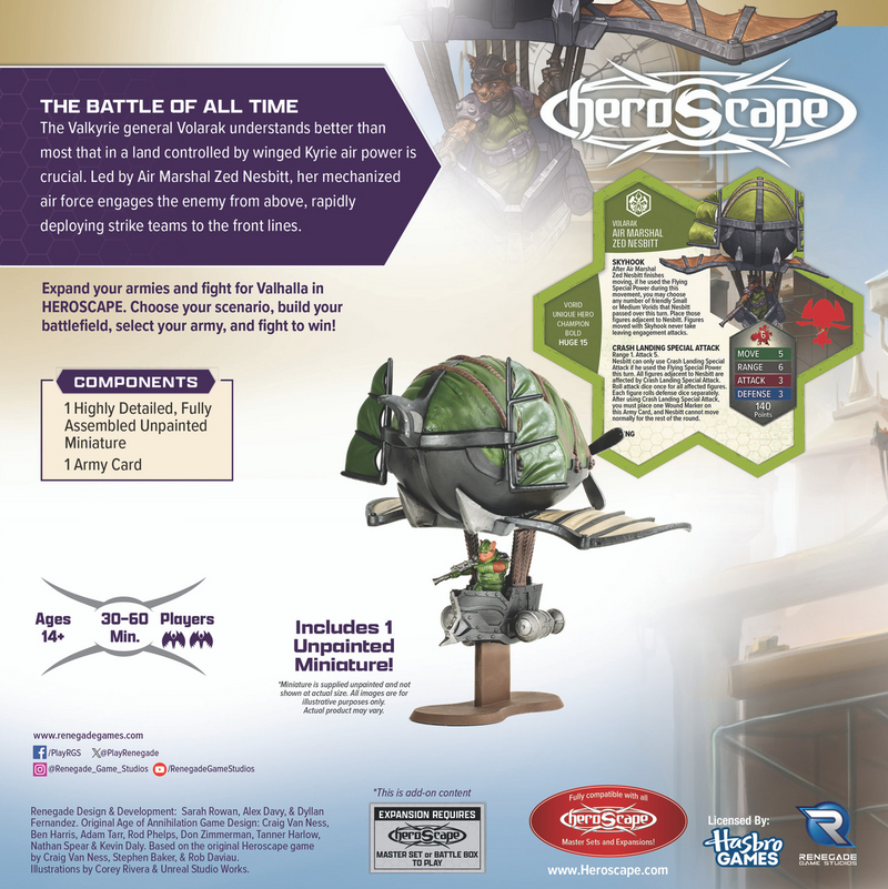 Heroscape -  Air Marshal Zed Nesbitt Army Expansion