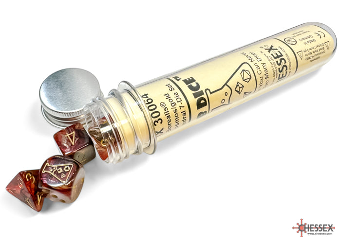 Chessex: Borealis 7-Die Set Polyhedral Cosmos/Gold (With Bonus Die)