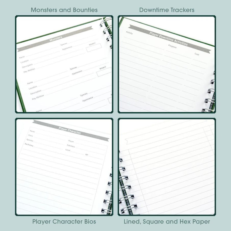 Roll & Play - Carnet de Quêtes pour Maître du Jeu de DnD Vert (Anglais)