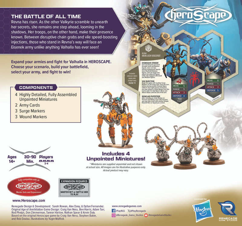 Heroscape Revna's Rebuke - Extension d'armée Iron Lich Viscerot et Necrotech Wraithriders