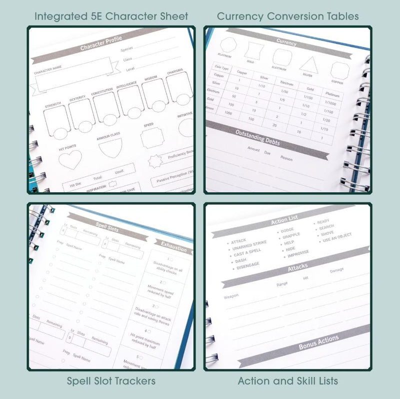 Roll & Play - DnD Character Quest Notebook Heroic Blue