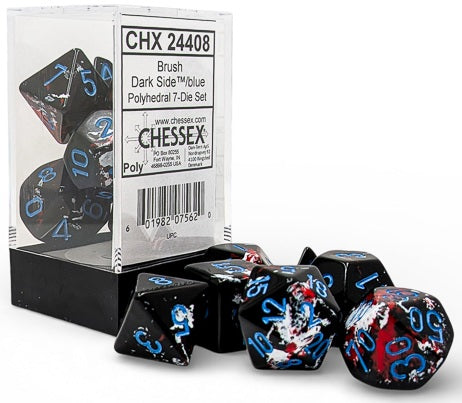 Chessex: Brush 7-Die Set Polyhedral Dark Side/Blue
