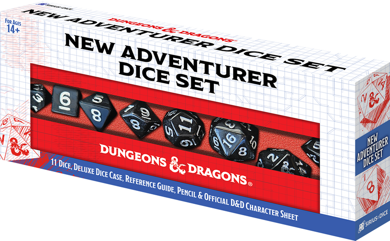 DND New Adventurer Set Black Dice (jeu de nouveaux aventuriers)