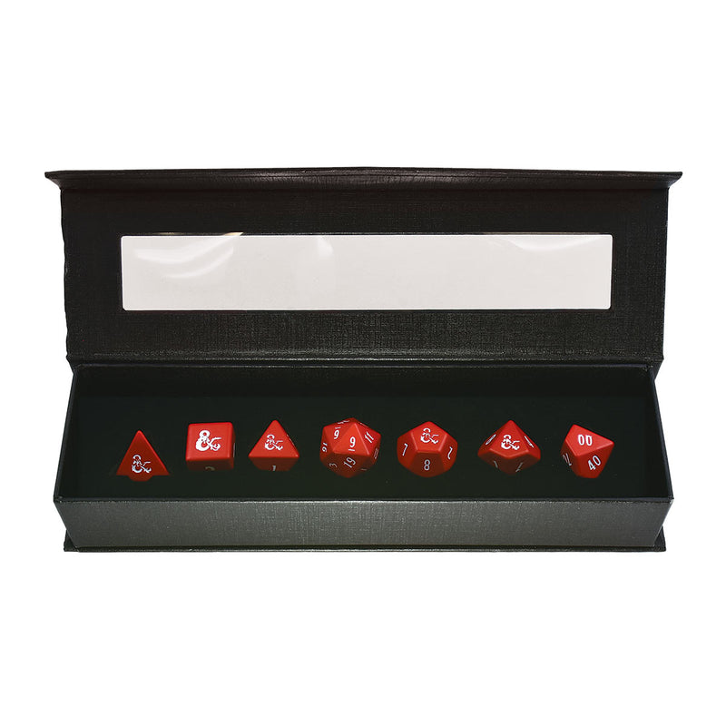 UP Dice Heavy Metal DND 7-Die Set Red/White