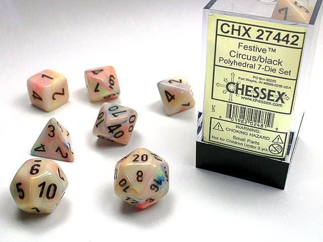 Chessex: Festive 7-Die Set Circus/Black