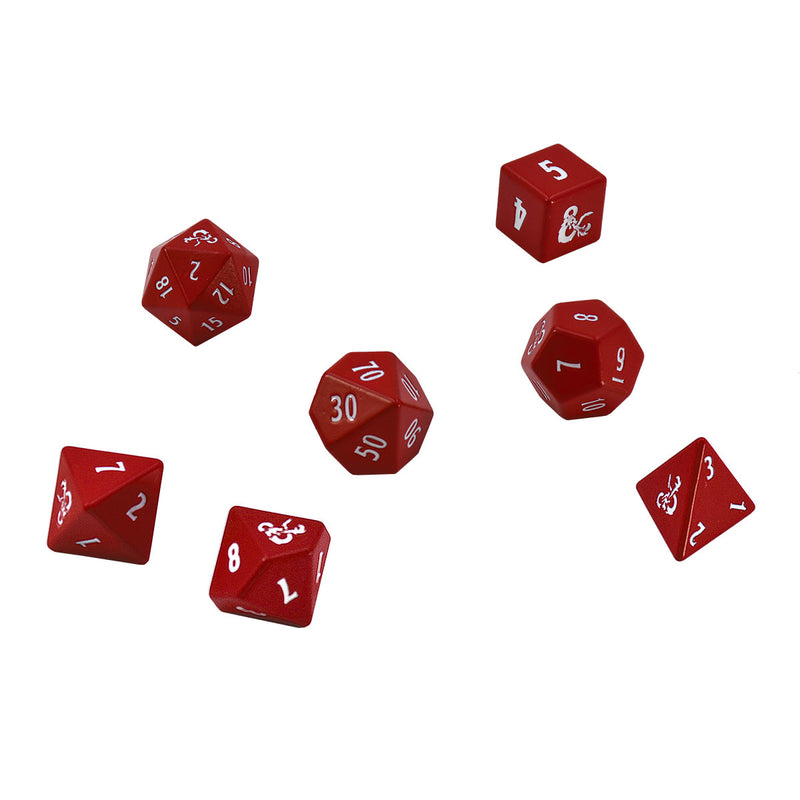 UP Dice Heavy Metal DND 7-Die Set Red/White