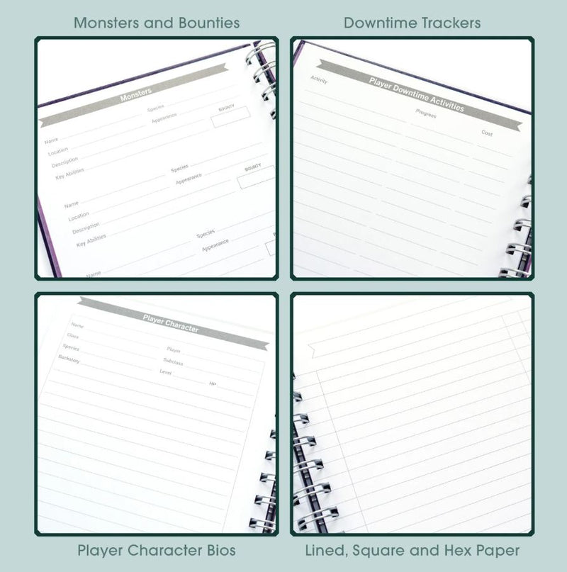 Roll & Play - Carnet de Quêtes pour Maître du Jeu de DnD Mauve (Anglais)