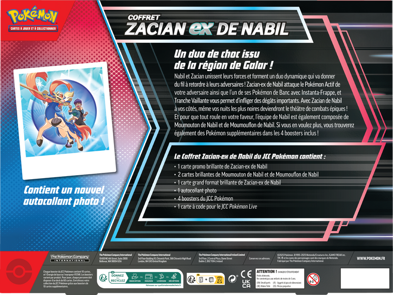 Pokemon Coffret Zacian Ex de Nabil (French)