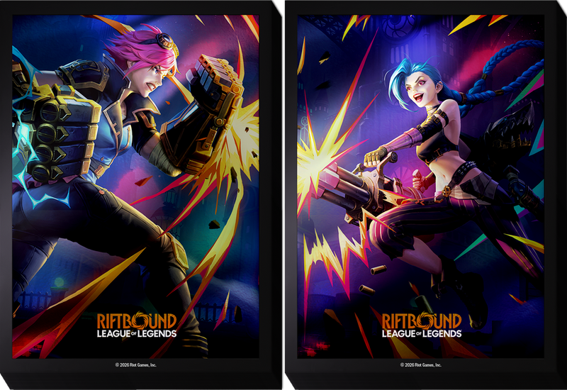 Riftbound League of Legends Vendetta Art Sleeves 100ct -  Vi vs Jinx