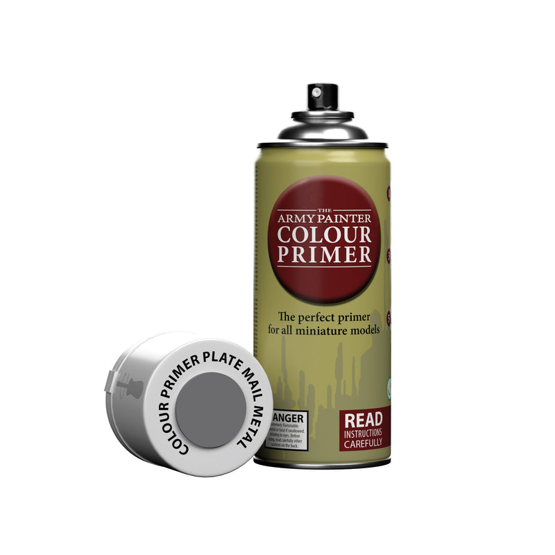 Army Painter - Apprêt couleur : Spray couleur Platemail Metal (400 ml) (Ne peut être expédié)