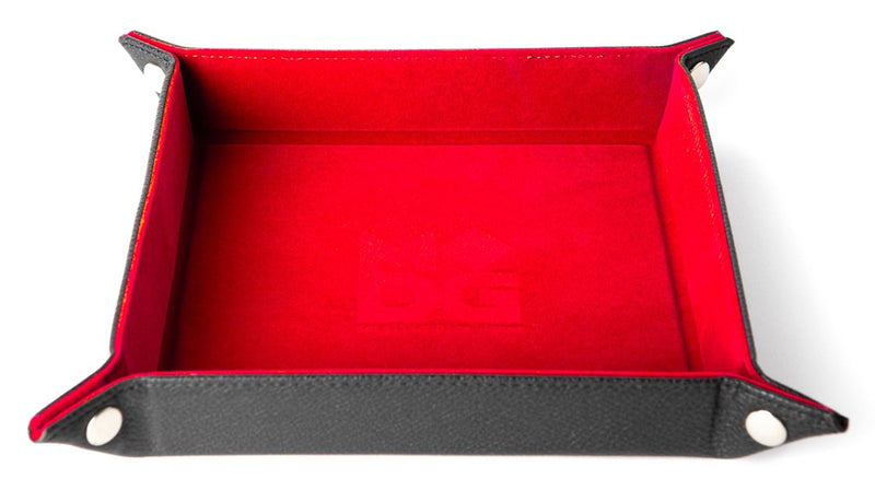 FanRoll Fold Up Dice Velvet Tray Leather Red