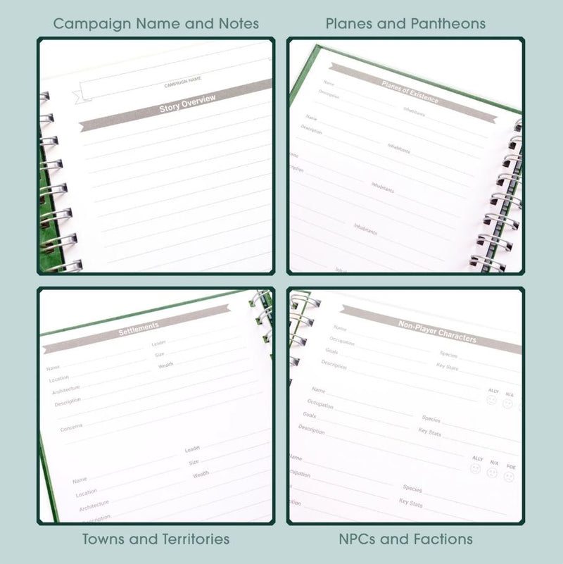 Roll & Play - Carnet de Quêtes pour Maître du Jeu de DnD Vert (Anglais)