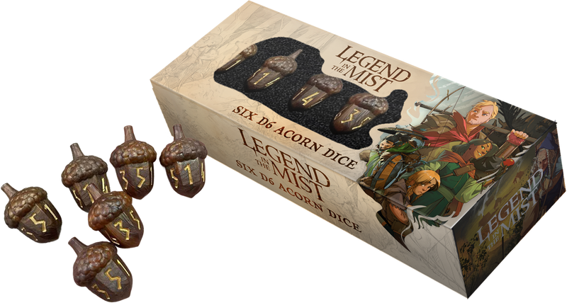 Legend in the Mist Resin D6 Acorn Dice Set