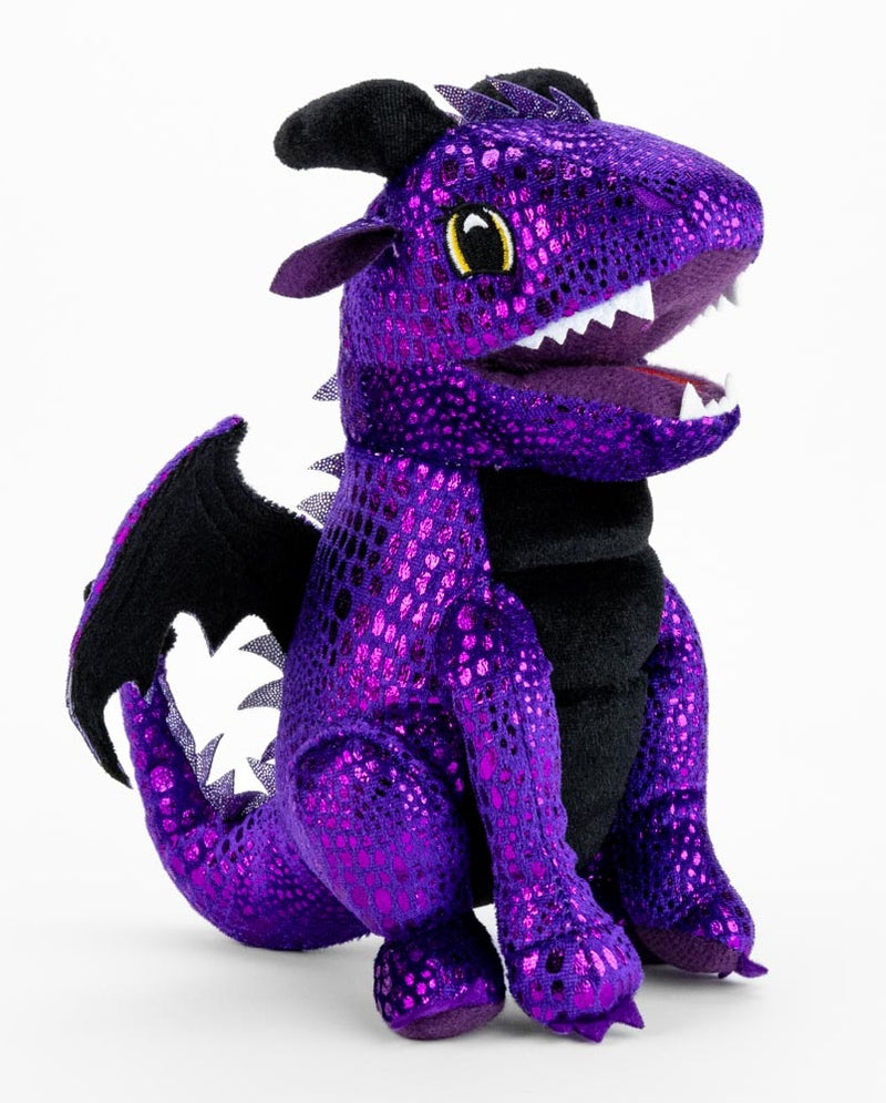 Peluche Sac à Dés Dragon Mauve