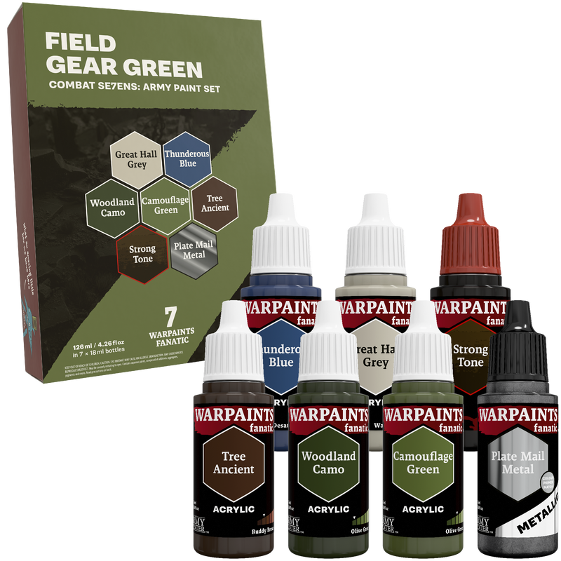 Army Painter - Combat Se7ens: Field Gear Green Paint Set
