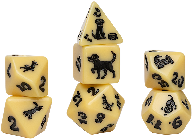 Sirius Dice: Animals Golden Pup 7-Die Set