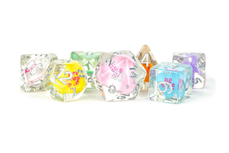 FanRoll: Resin 7 Dice Set Love Inclusion 16mm