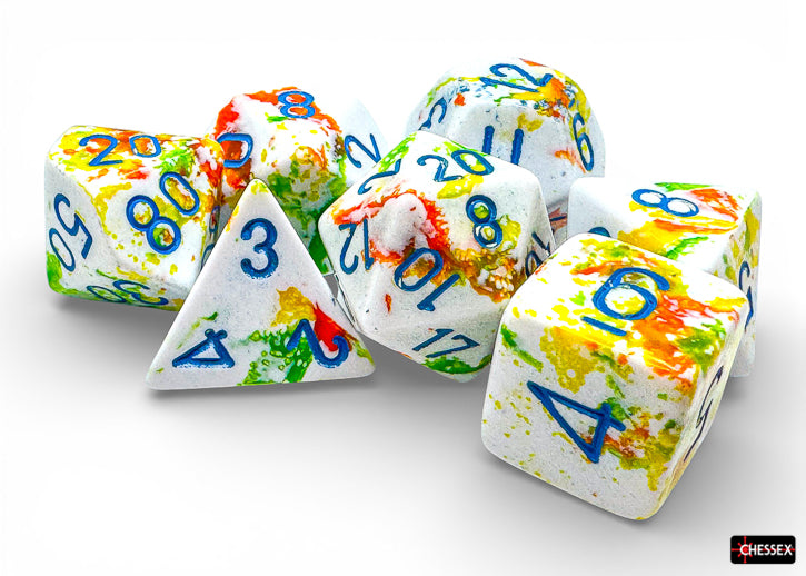 Chessex: Brush 7-Die Set Polyhedral Breezy/Blue
