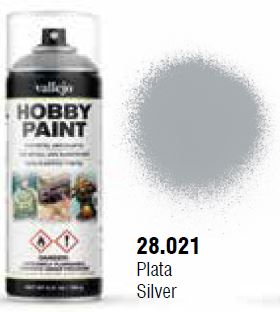 Vallejo: Aerosol Silver (400ml) (Can't be shipped)