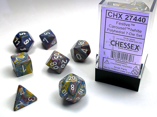 Chessex: Festive 7-Die Set Carousel/White