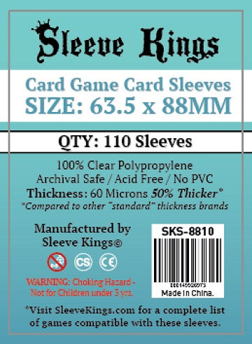 SK Card Game Sleeves 63.5mm x 88mm 110ct