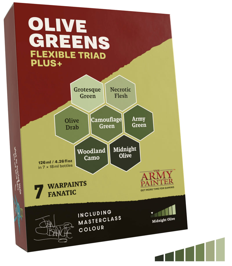 Army Painter - Warpaints: Fanatic Flexible Triad Plus+ Olive Greens