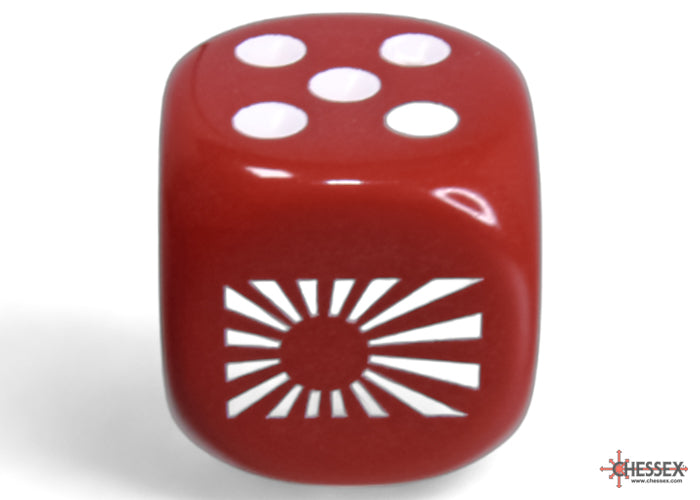 Chessex: WWII Japan Opaque Red/White 12D6 16mm Dice