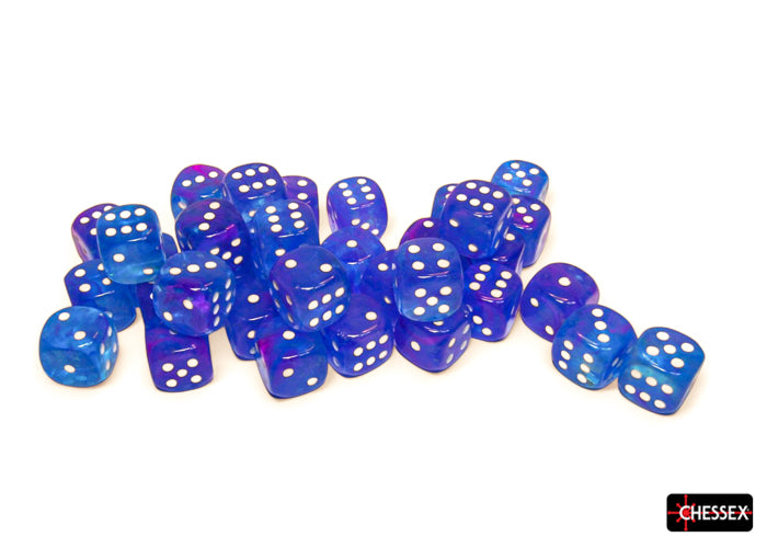 Chessex: Nebula 36d6 Aura/White Luminary 12mm