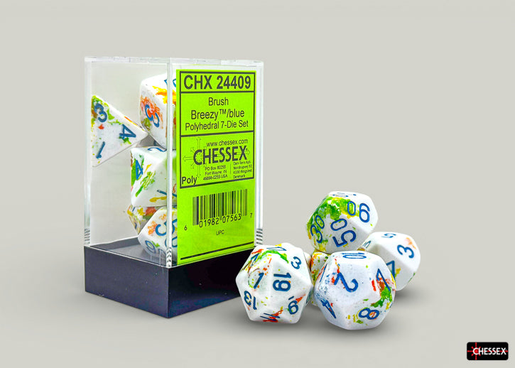 Chessex: Brush 7-Die Set Polyhedral Breezy/Blue