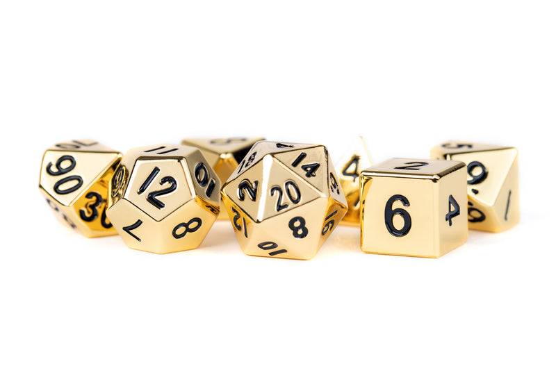 MDG Metal 7 Dice Set Gold 16mm