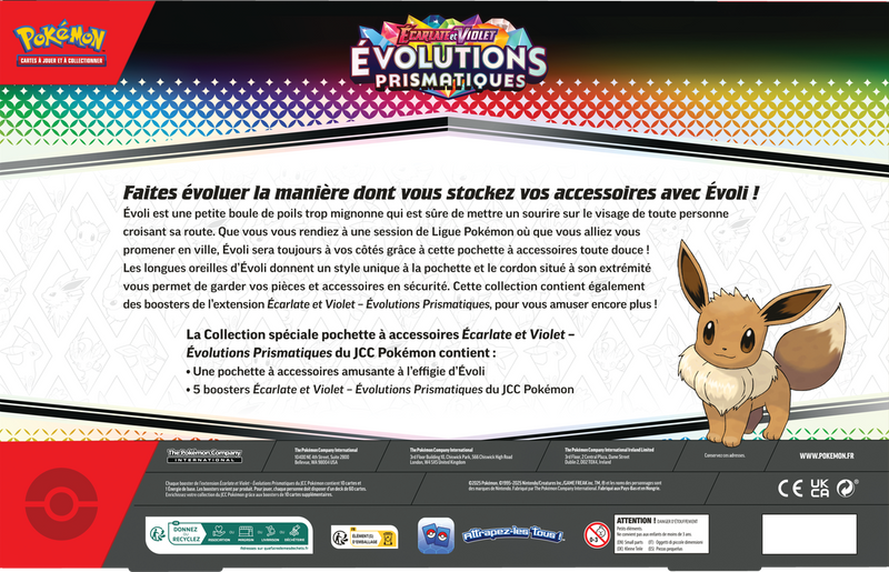 Pokemon SV8.5 Évolutions Prismatiques Collection Spéciale Pochette à Accessoires (FR)