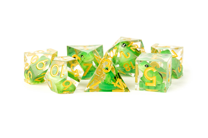 MDG Resin 7 Dice Set Sharp Edge Frog